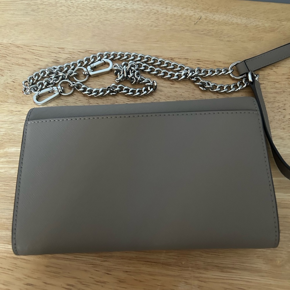 Tory Burch Gray Crossbody Bag with Silver Chain - Picture 3 of 4